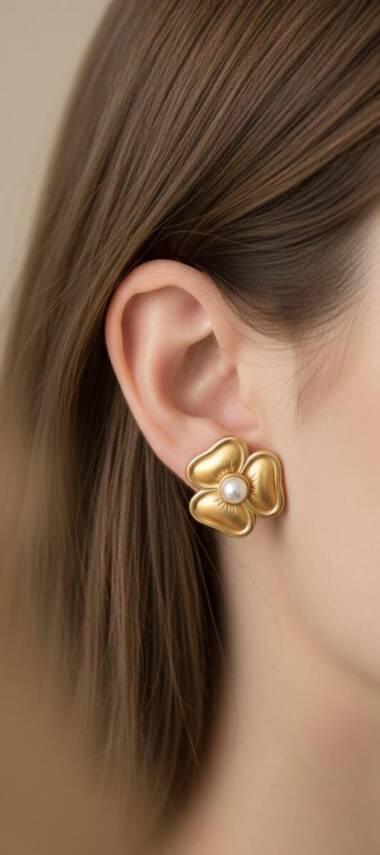 Marthe İncili Çivi Küpe - 1