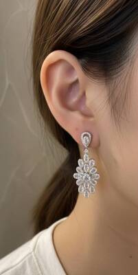 Mary Mazonit Taşlı Küpe - 