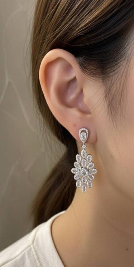 Mary Mazonit Taşlı Küpe - 1