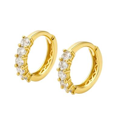 Melanie Taşlı Küçük Halka Küpe - Nihan Dulon