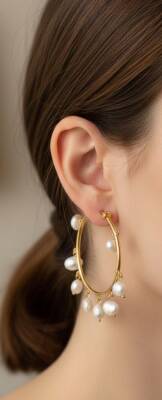 Melisa Pearl Halka Küpe - 