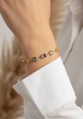 Melodi Renkli Taşlı Bileklik - 
