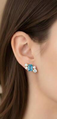 Mia Safir Taşlı Küpe - Nihan Dulon