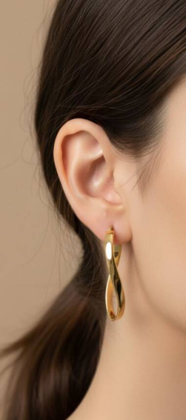 Mila Modern Halka Küpe - 1