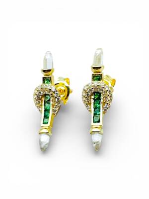 Molly Yeşil Safir Küpe - 