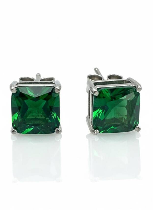 Nancy Baget Taşlı Zümrüt Küpe - 2