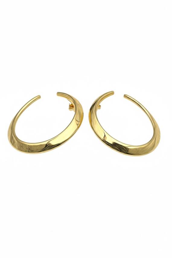 Nelly Gold Halka Küpe - 1