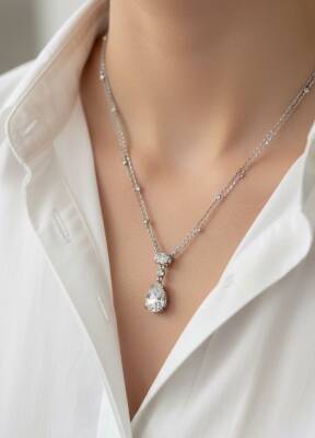 Noel Mazonit Zincirli Damla Kolye İthal - Nihan Dulon