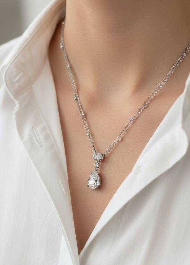 Noel Mazonit Zincirli Damla Kolye İthal - 1