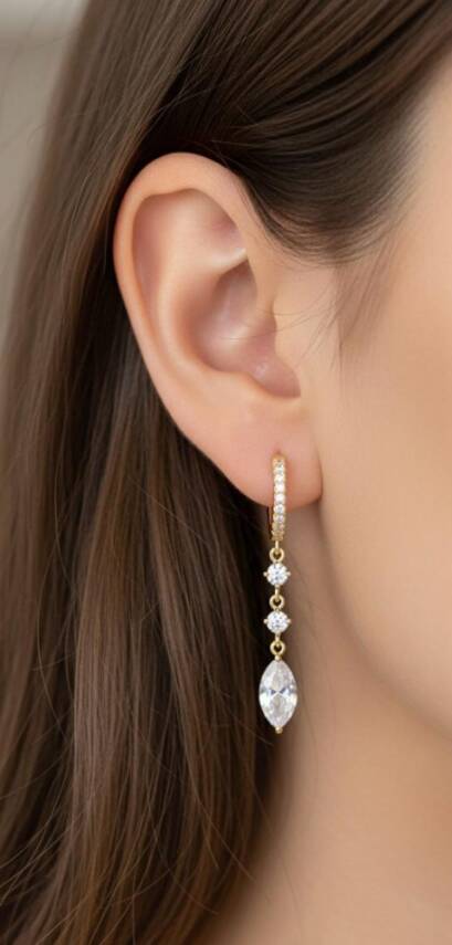 Nora Gold Renk Küpe - 1