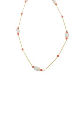 Orange Pearl Kolye - (1)