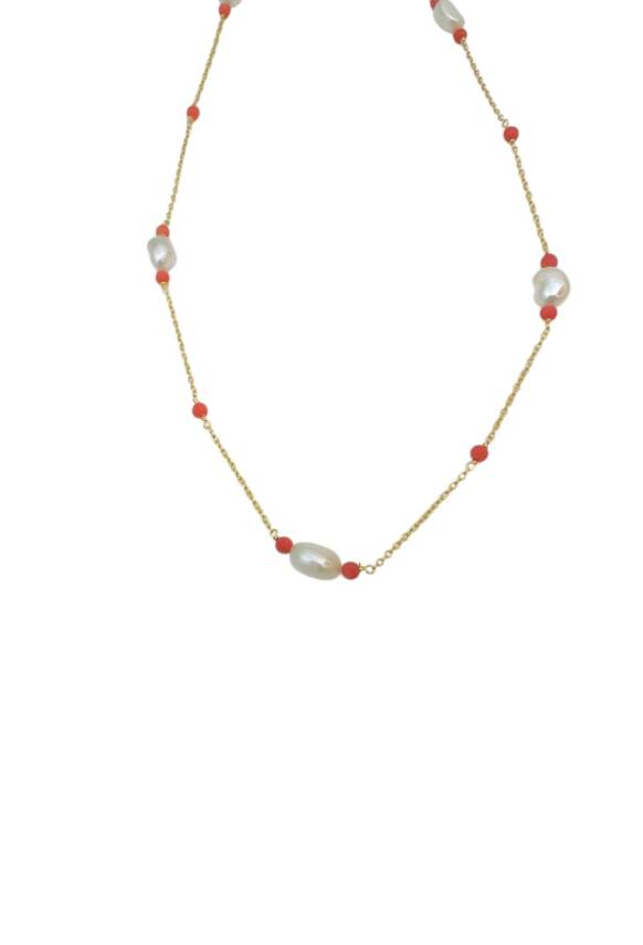 Orange Pearl Kolye - 1