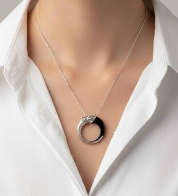 Pamela İki taraflı Panter Kolye İthal - Nihan Dulon