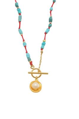 Paula Mercan Taşlı Kolye - (1)