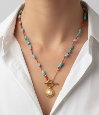 Paula Mercan Taşlı Kolye - 