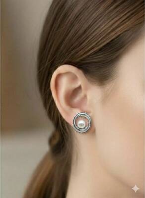 Pearl Baget Taşlı Küpe - 