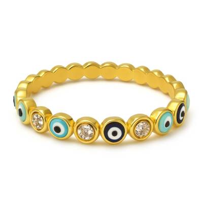 Rainbow Nazar Boncuklu Yüzük - 