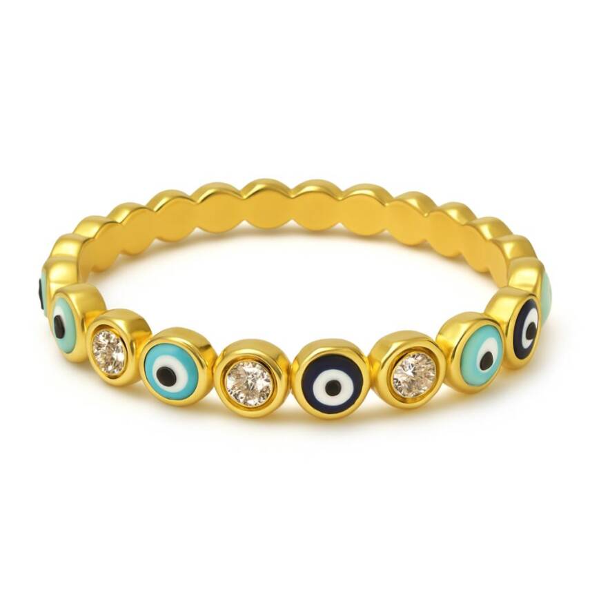 Rainbow Nazar Boncuklu Yüzük - 1