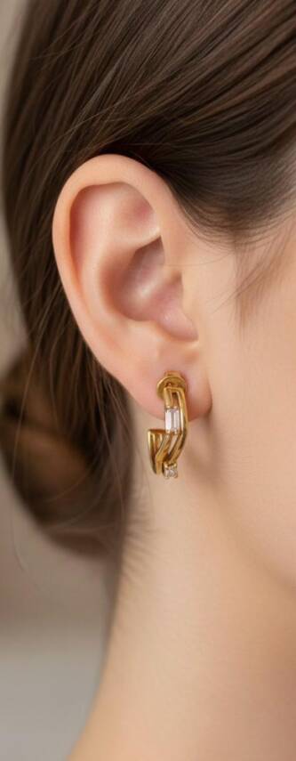 Regina Baget Taşlı Küpe - 1