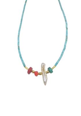 Sandra Mavi Turukuaz Kolye - 