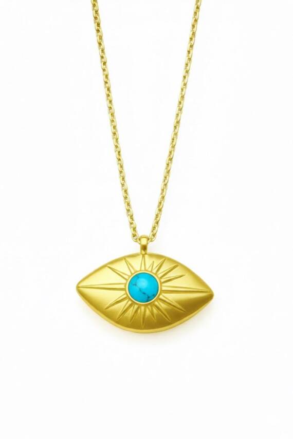 Sandy Mavi Taşlı Kolye - 2