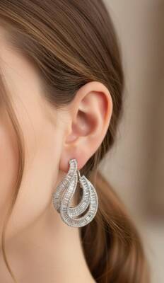 Shine Baget Taşlı Küpe - 