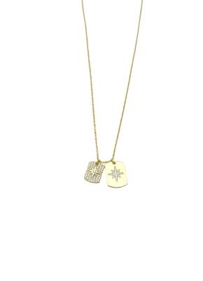 Shine Çift Taraflı Yıdız Kolye - 