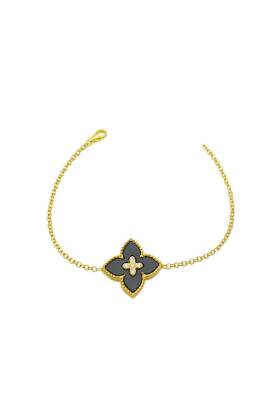 Silvia Siyah Taşlı Yonca Bileklik - (1)