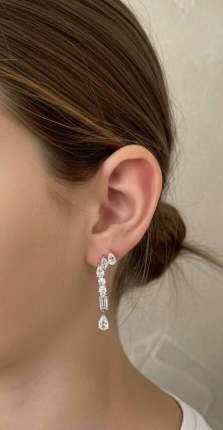 Sofia Mazonit Taşlı İthal Küpe - 1