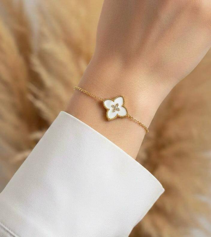 Stella Sedef Taşlı Yonca Bileklik - 1