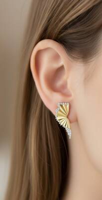 Sun Shine Yelpaze Küpe - 