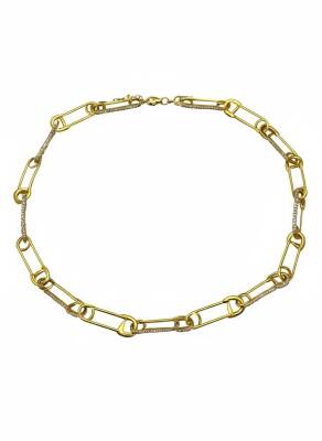 Taşlı Çatal İğne Kolye 40 cm - Nihan Dulon (1)