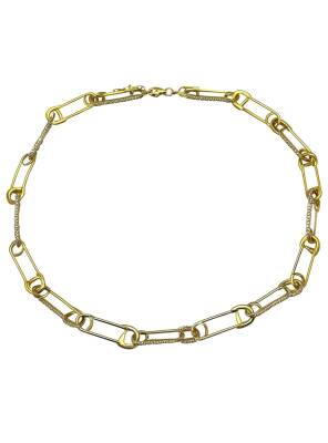 Taşlı Çatal İğne Kolye 40 cm - Nihan Dulon