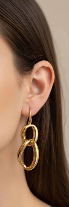 Viole Gold Küpe - 1