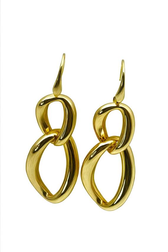 Viole Gold Halka Küpe - 1