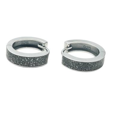 Viole Taşlı Halka Küpe - Nihan Dulon