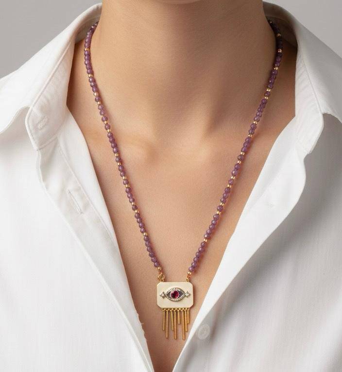 Wendy Kırmızı Mercan Kolye - 1